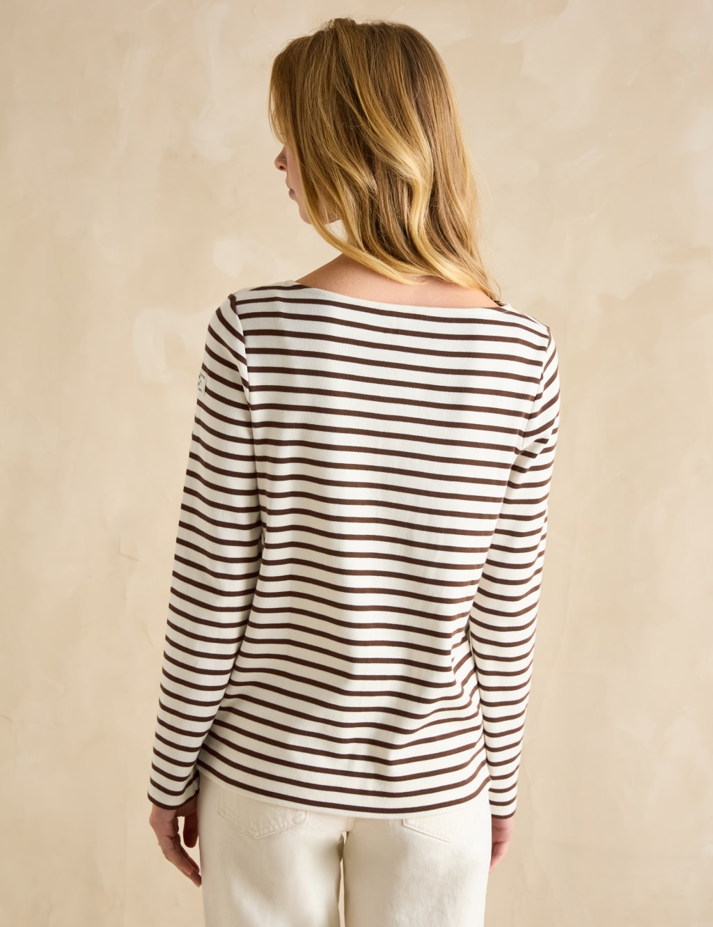 Pure Cotton Striped Slash Neck Top 3 of 6