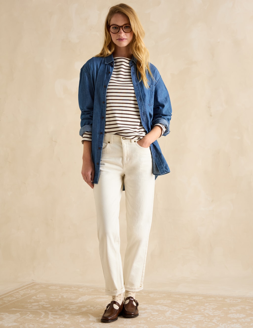Pure Cotton Striped Slash Neck Top 4 of 6