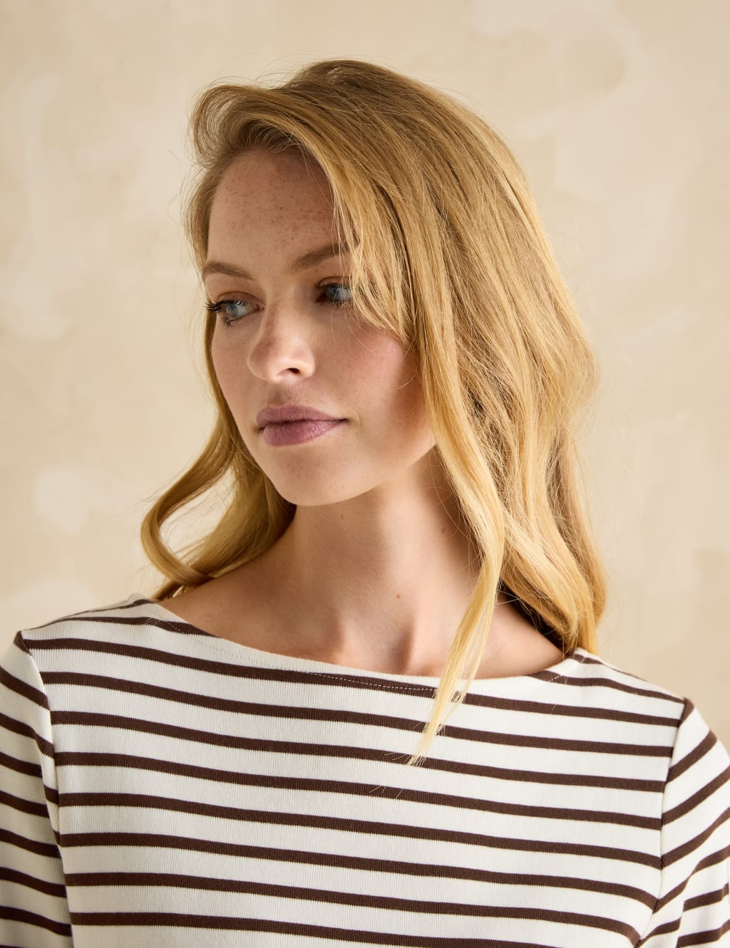 Pure Cotton Striped Slash Neck Top 5 of 6