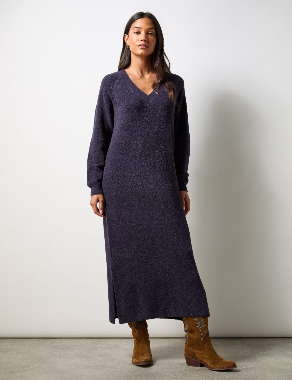 Midi knit sweater dress sale