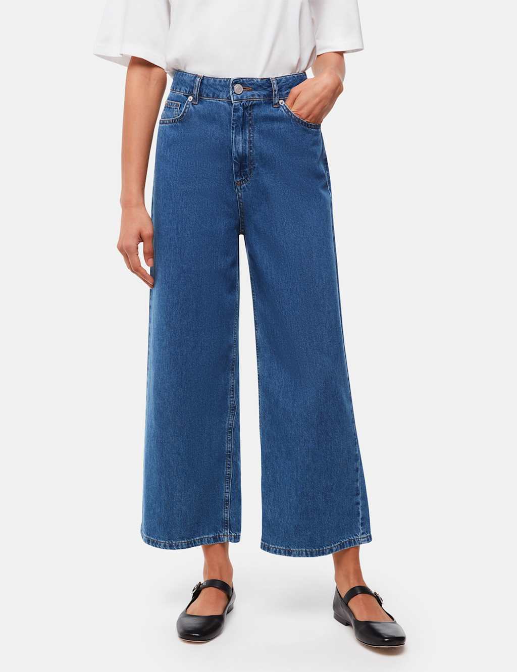 High Waisted Wide Leg Cropped Jeans 3 of 4