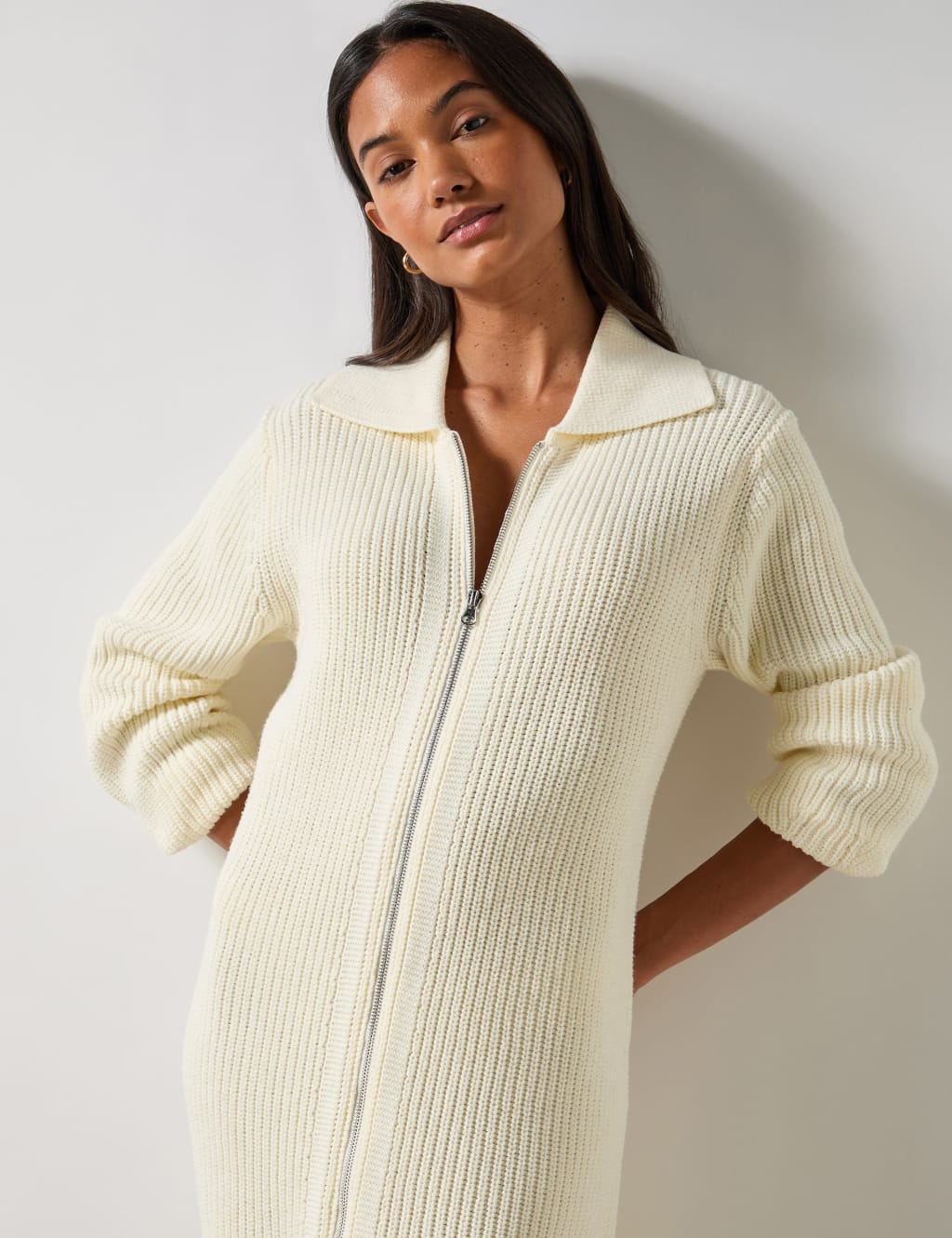 Cotton knit midi dress new arrivals