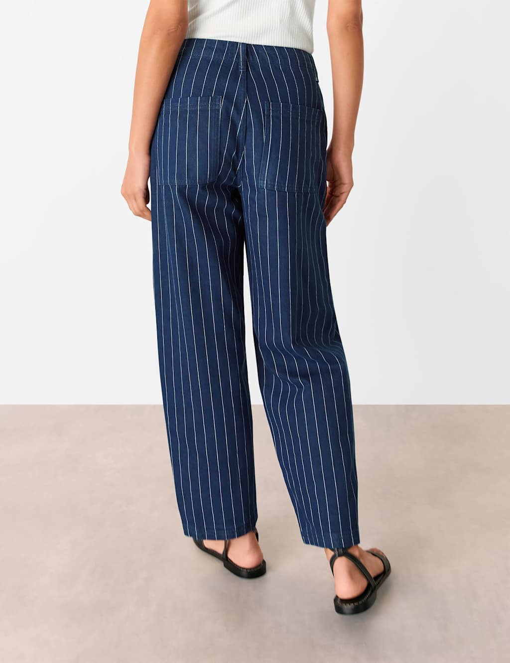 Pinstripe High Waisted Barrel Jeans 4 of 4