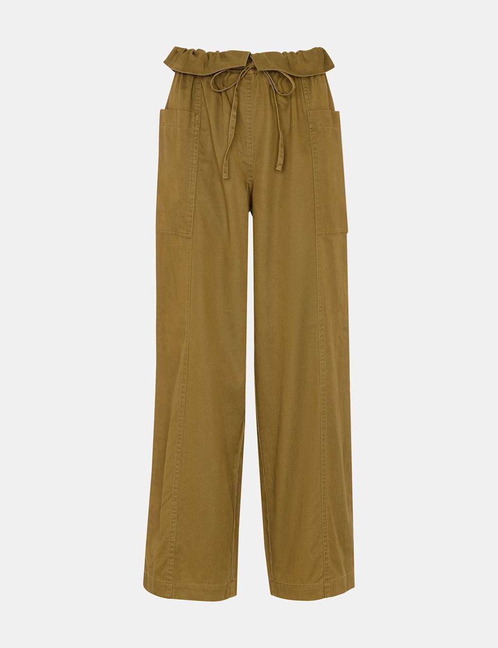 Lyocell Rich Paperbag Straight Leg Trousers 2 of 4