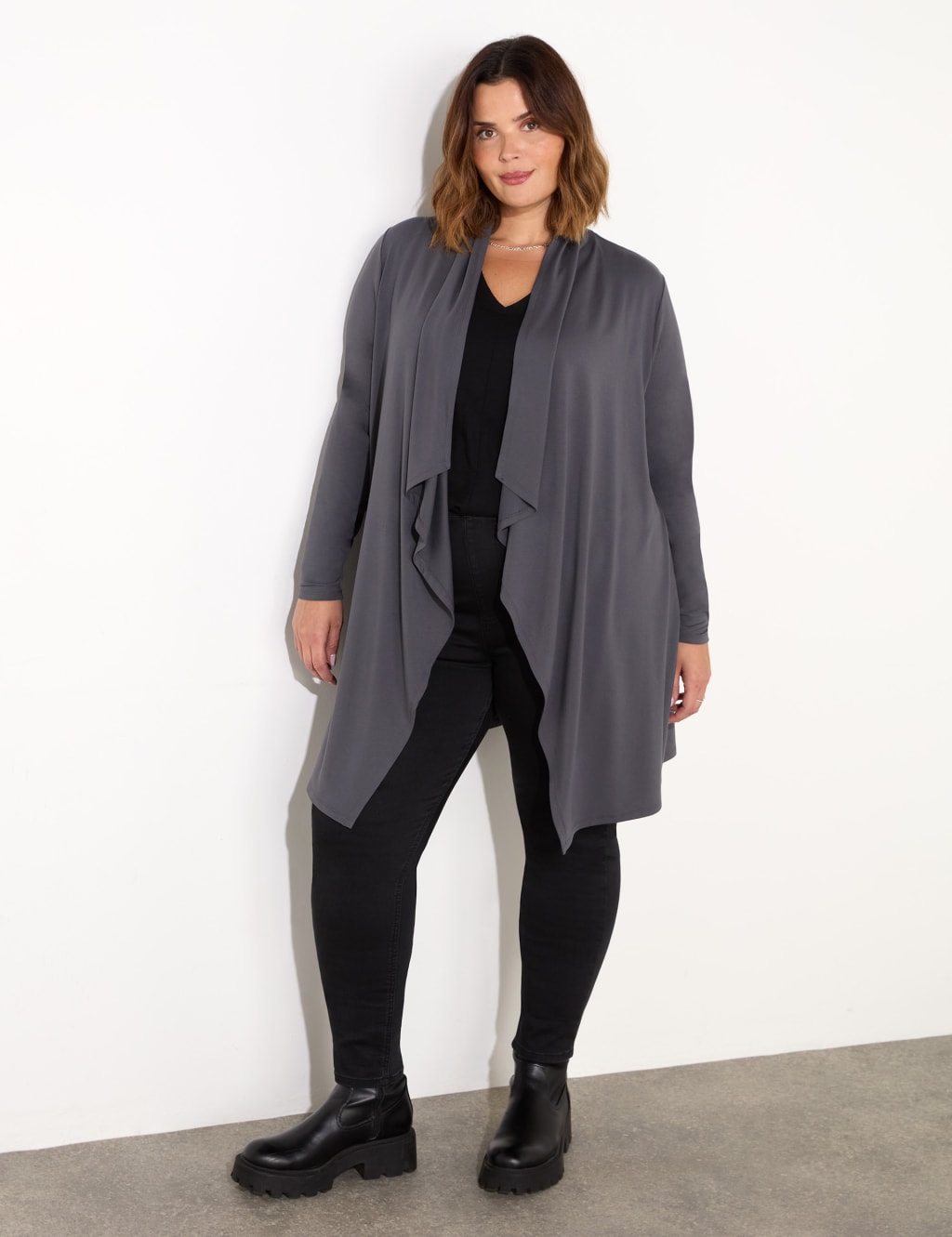 M&s long black cardigan shop