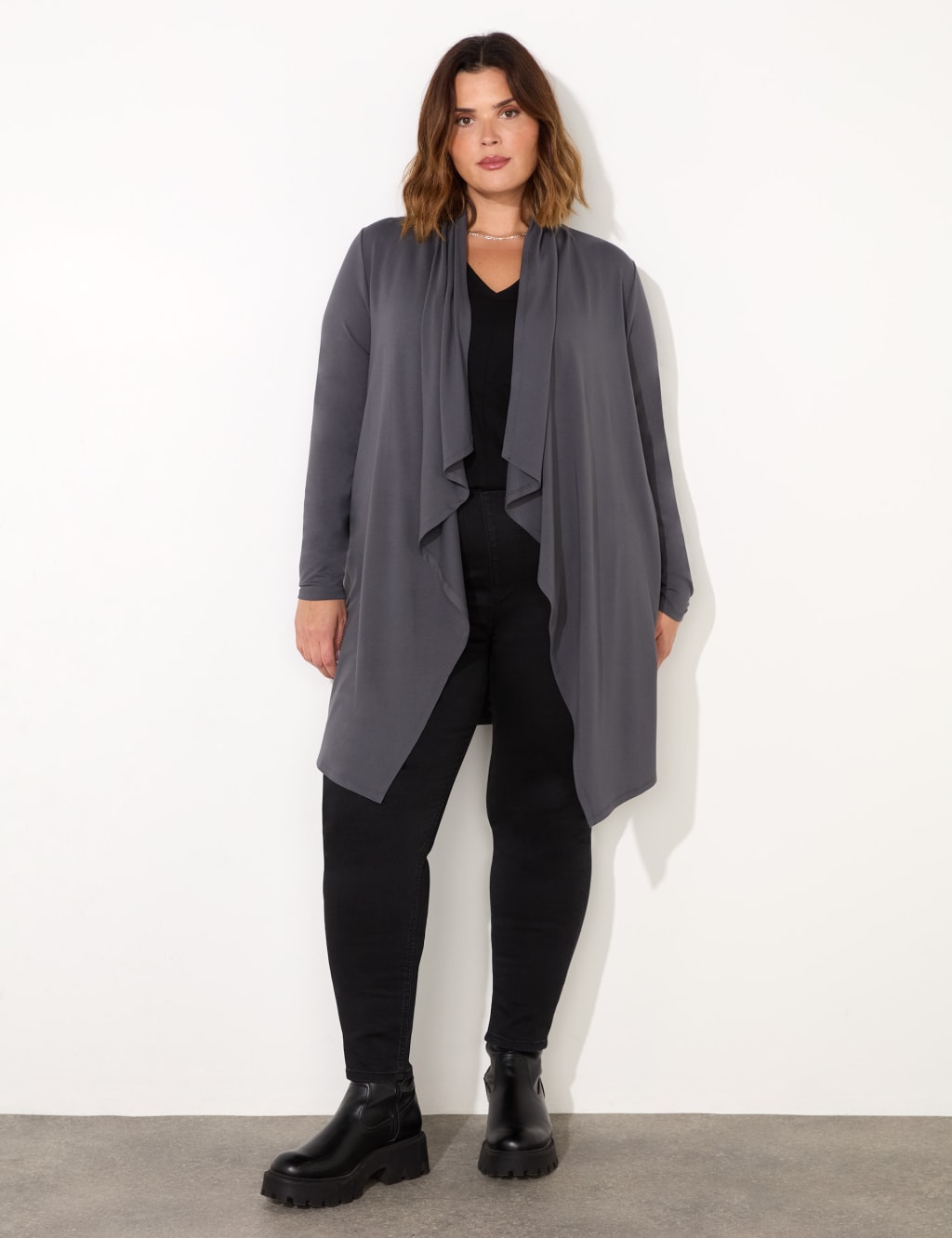 Jersey Waterfall Longline Cardigan 2 of 4