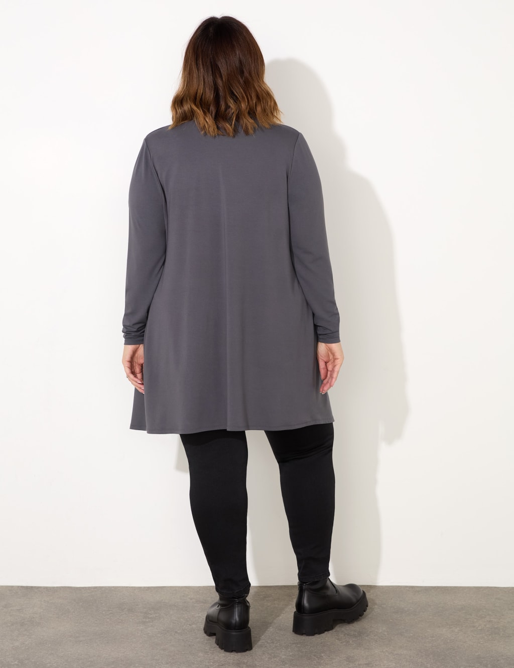 Jersey Waterfall Longline Cardigan Live Unlimited London M S