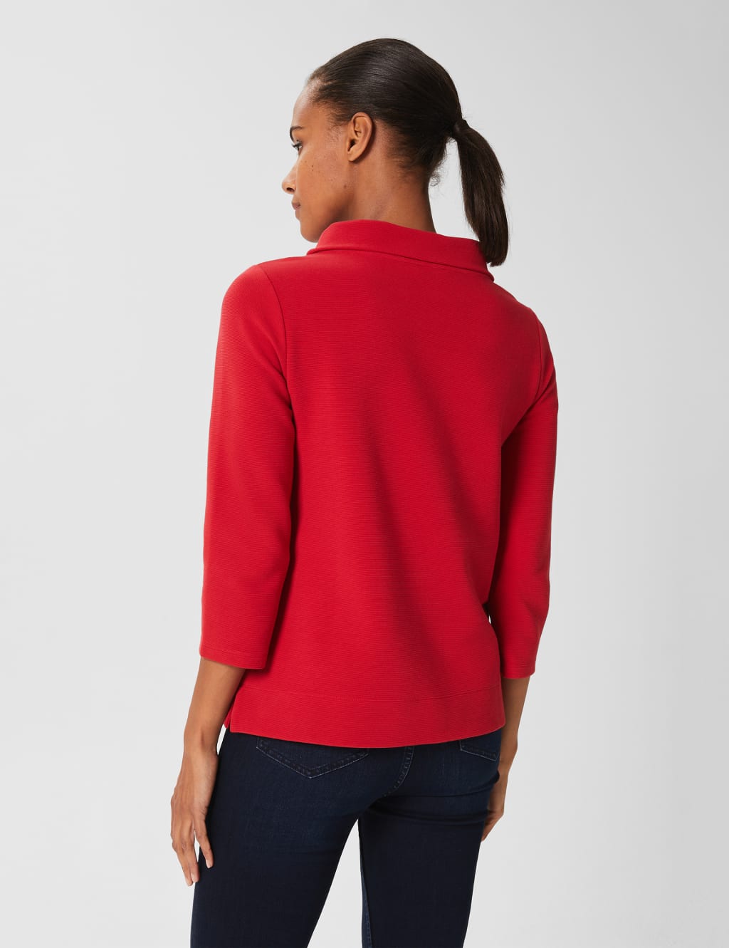Cotton Rich Roll Neck 3/4 Sleeve Top 3 of 4
