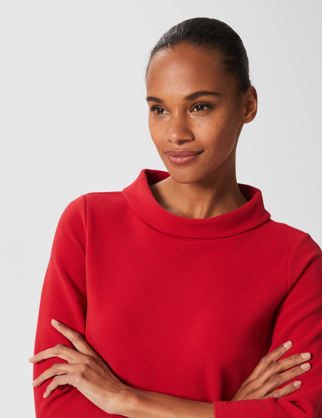 Cotton Rich Roll Neck 3/4 Sleeve Top 4 of 4