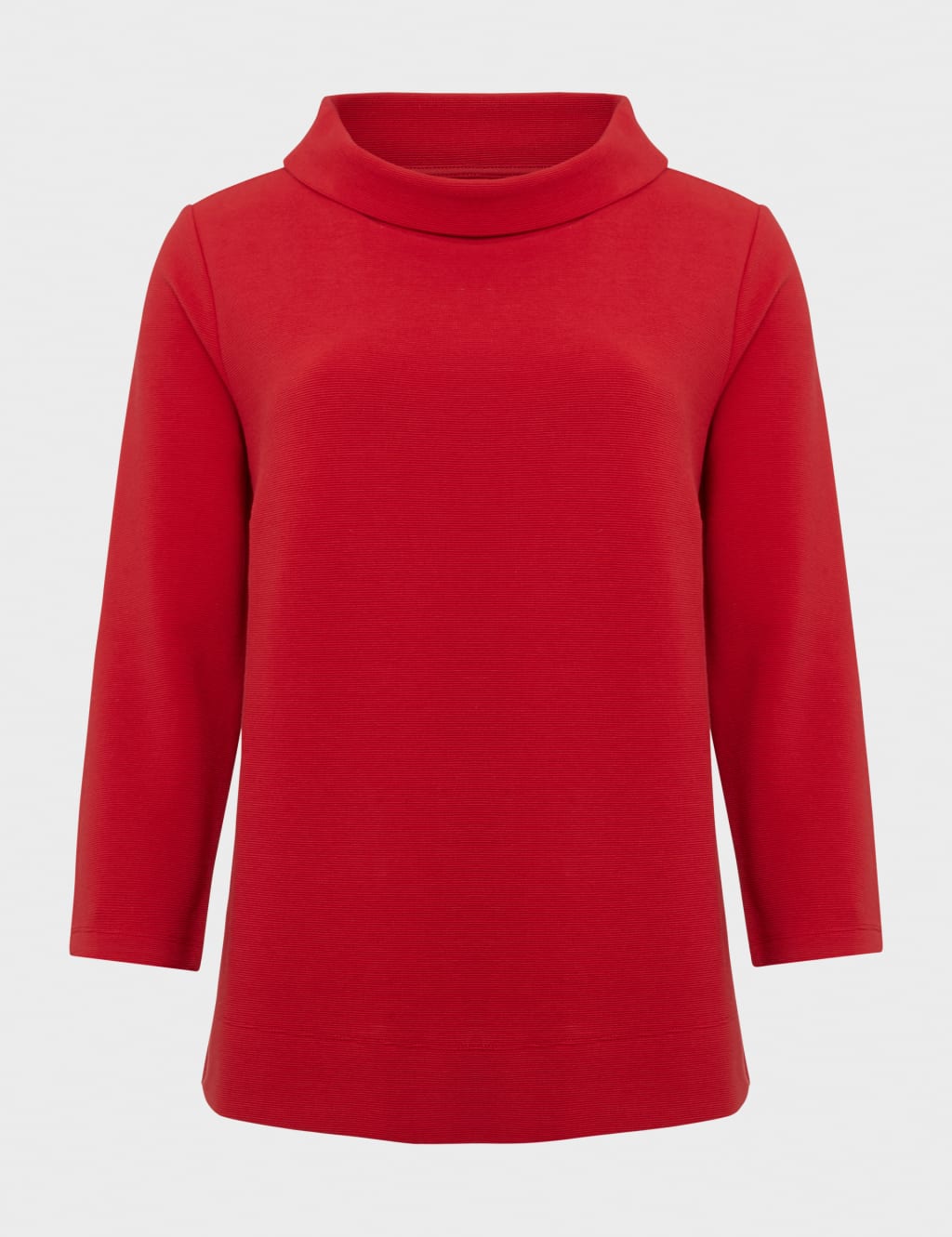Cotton Rich Roll Neck 3/4 Sleeve Top 2 of 4