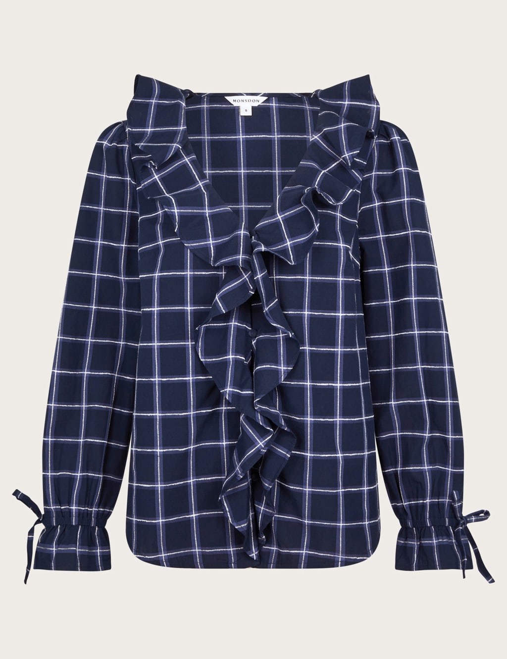Plaid ruffle blouse sales