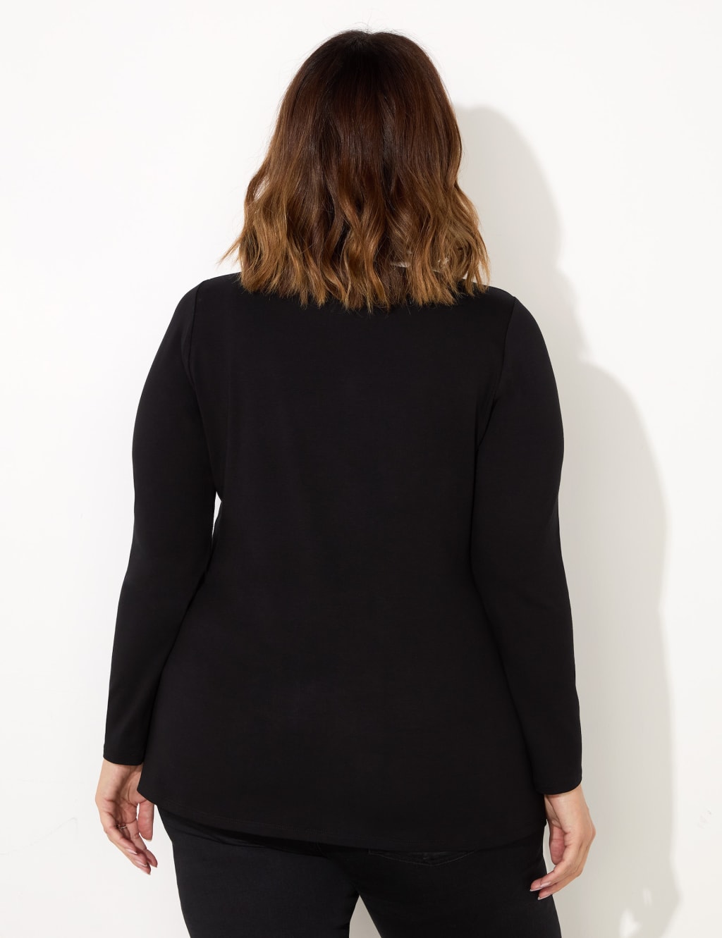 Jersey V-Neck Pleat Detail Top 5 of 5