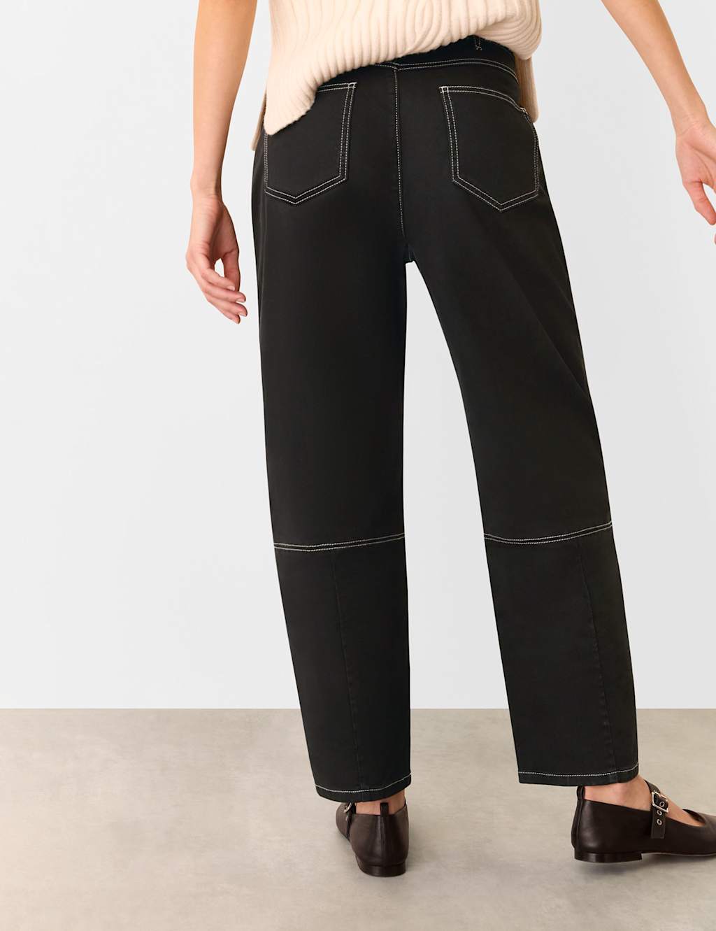 High Waisted Slim Barrel Ankle Grazer Jeans 3 of 4