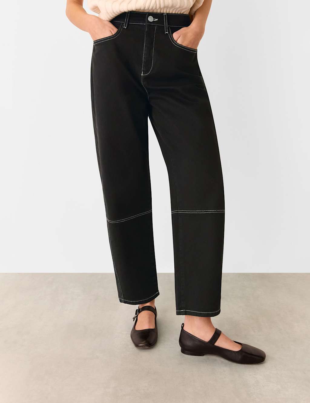 High Waisted Slim Barrel Ankle Grazer Jeans 4 of 4