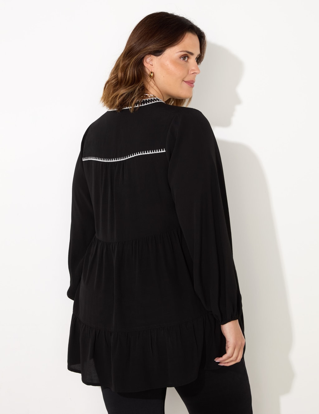 V-Neck Blanket Stitch Tunic 4 of 4