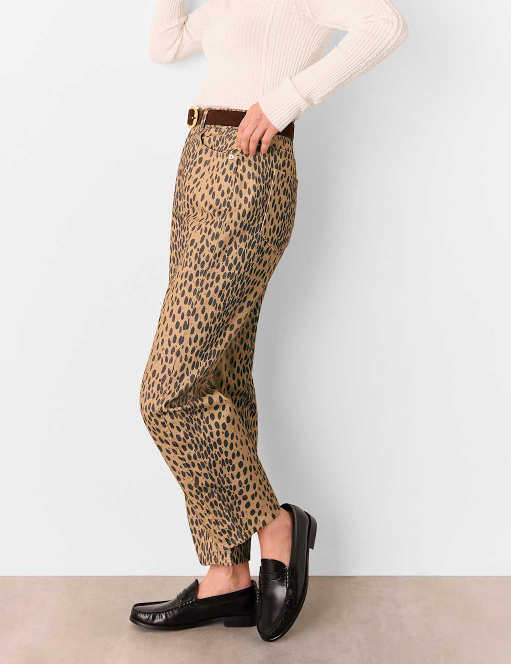 Animal Print High Waisted Barrel Jeans 3 of 4