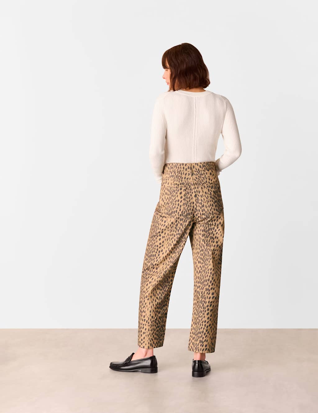 Animal Print High Waisted Barrel Jeans 4 of 4