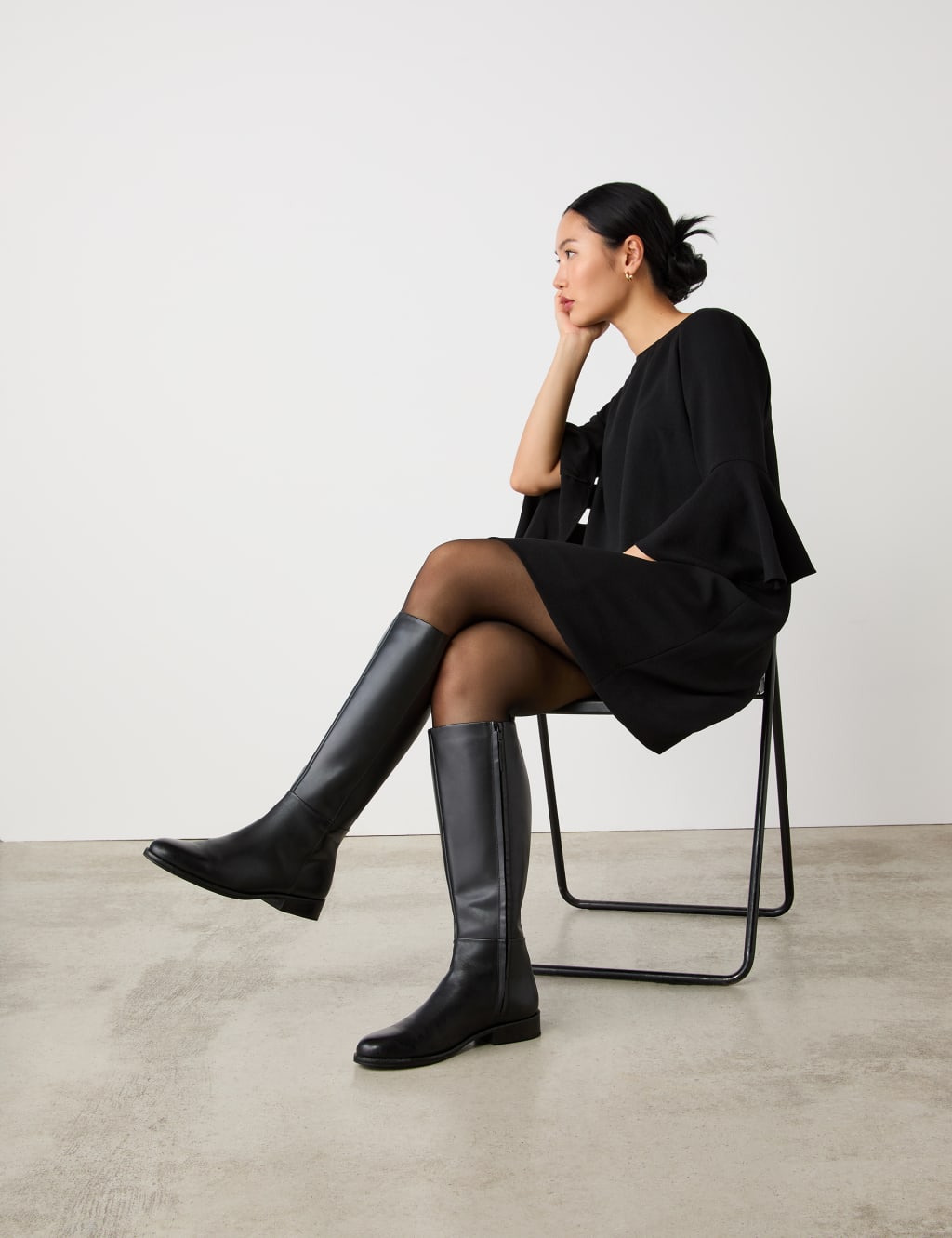 Leather Flat Knee High Boots Finery London M S