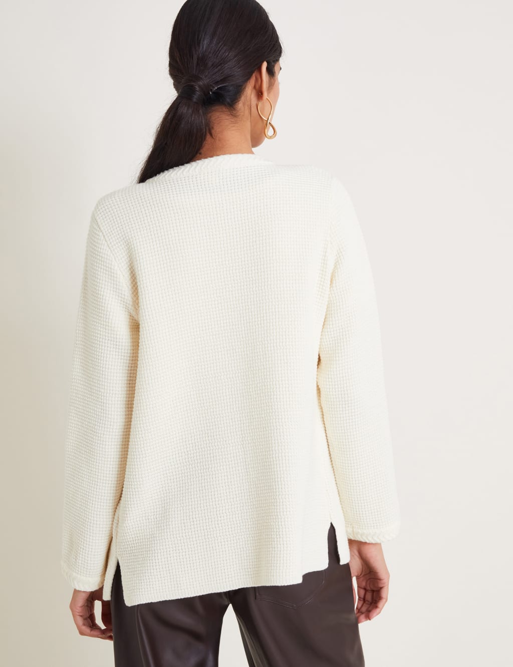 Cotton Rich Textured Pocket Detail Cardigan Monsoon M S
