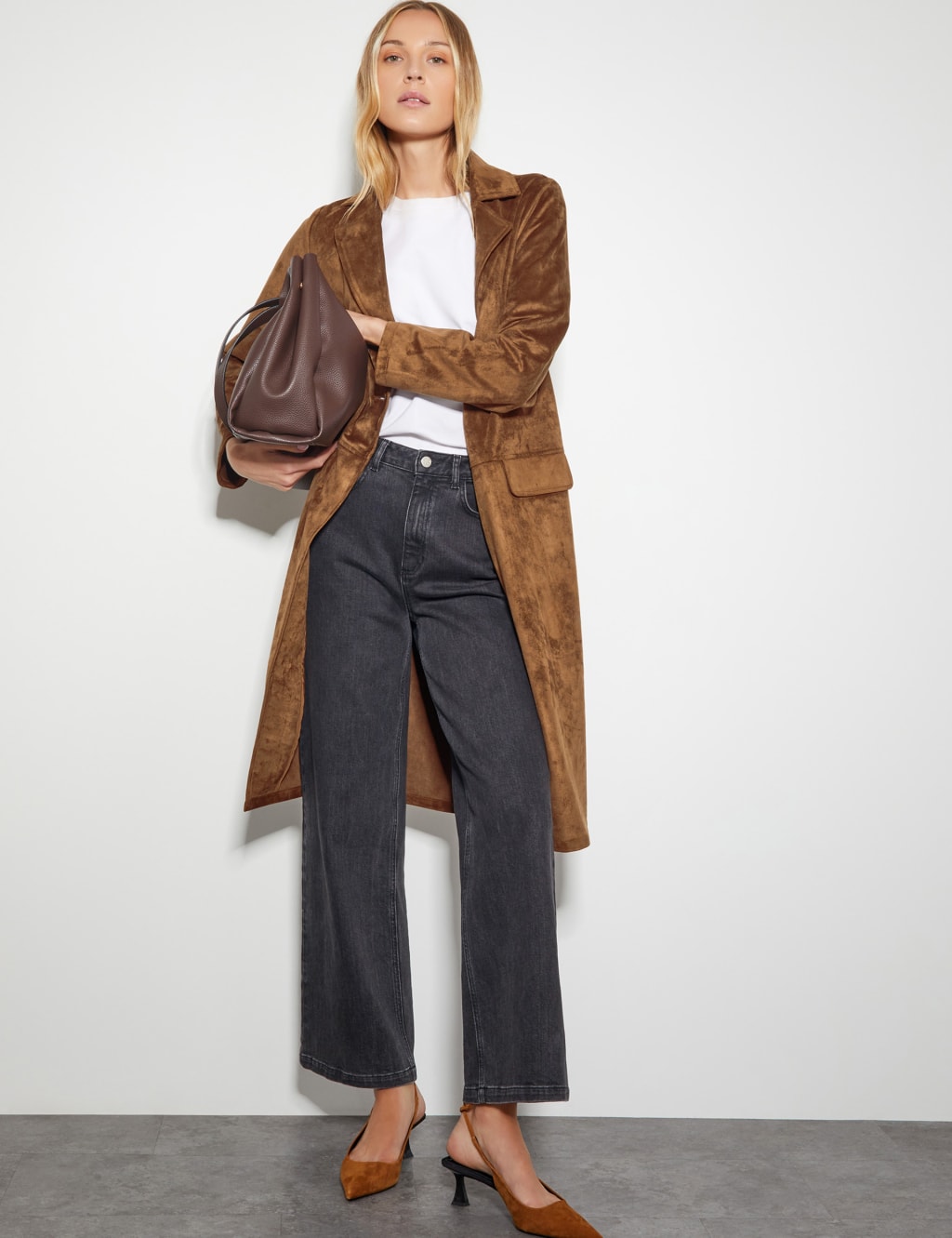 Suedette Trench Coat 2 of 4