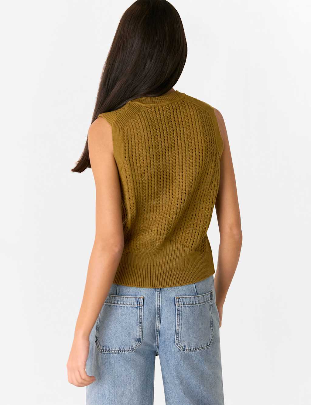 Pure Cotton Crew Neck Knitted Vest 3 of 4