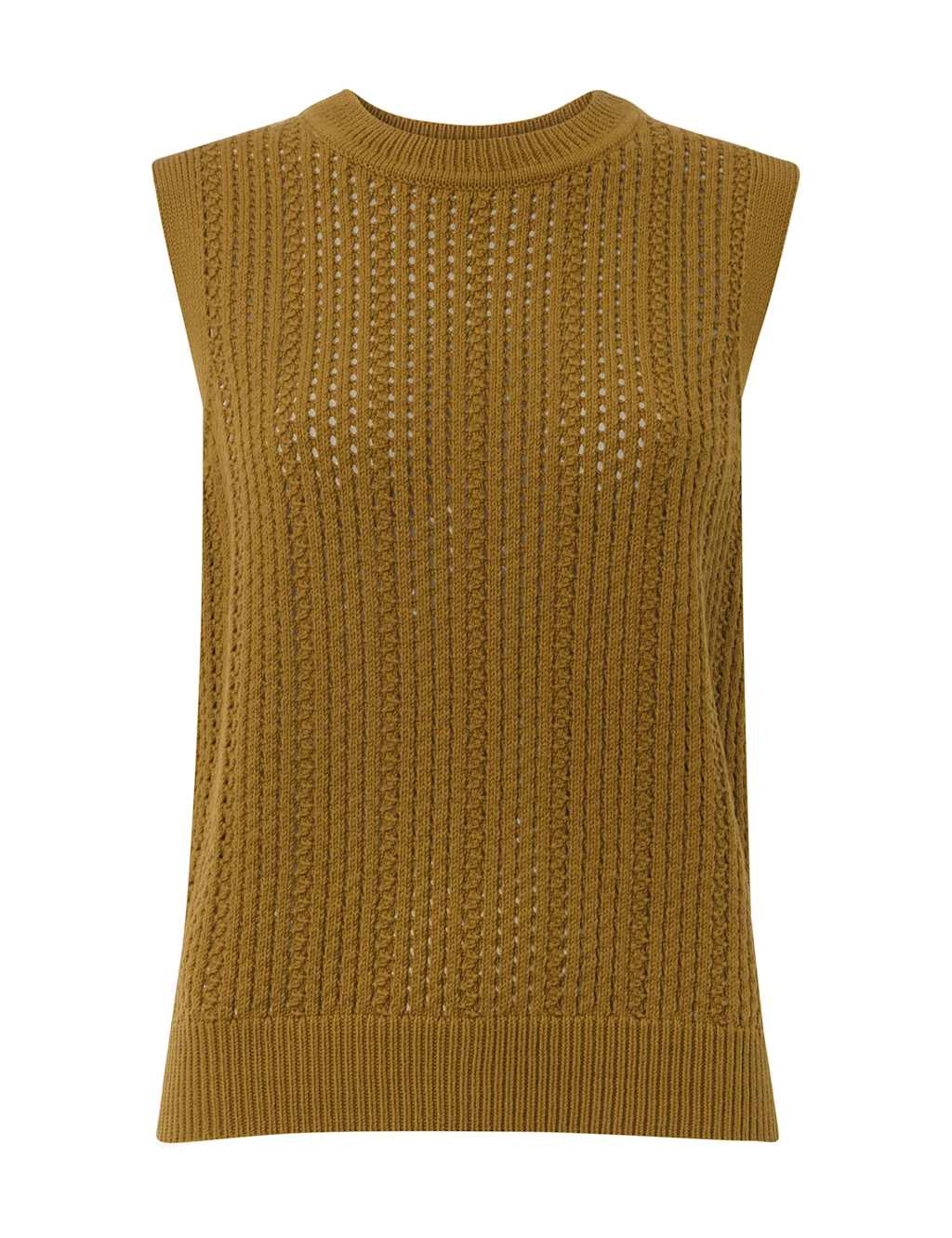 Pure Cotton Crew Neck Knitted Vest 2 of 4