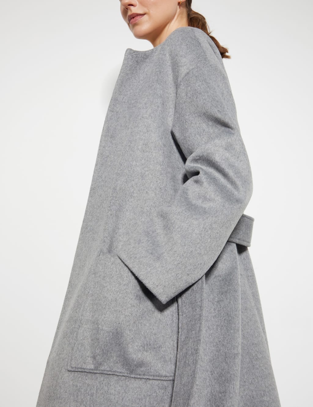 Belted Longline Coat with Wool 4 of 5
