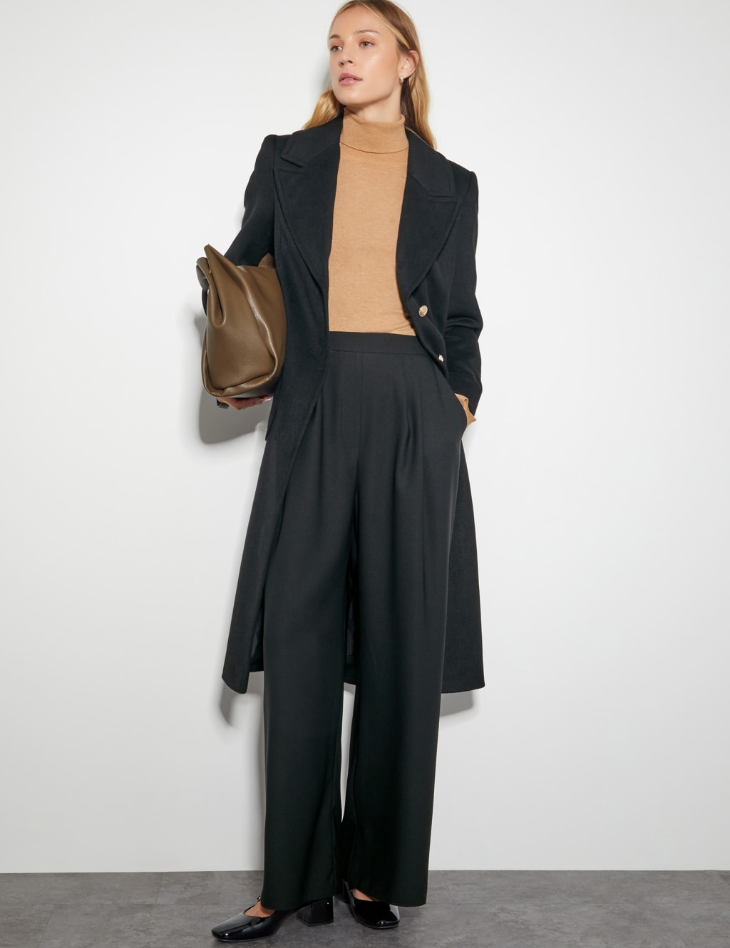 Single Breasted Longline Peacoat with Wool 3 of 5