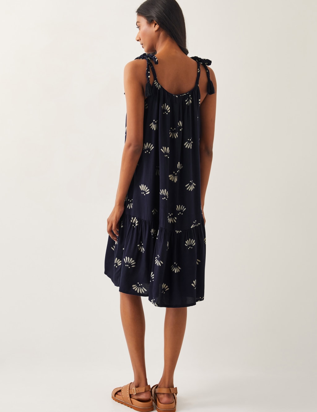 Printed Square Neck Strappy Beach Dress 4 of 4