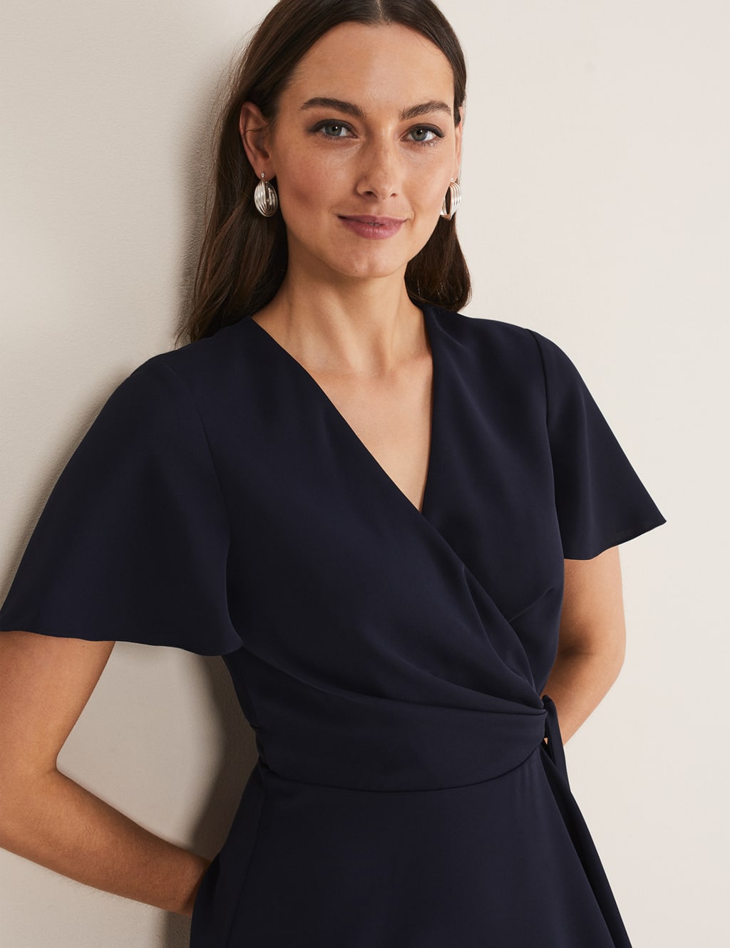 V-Neck Midi Wrap Dress 3 of 4