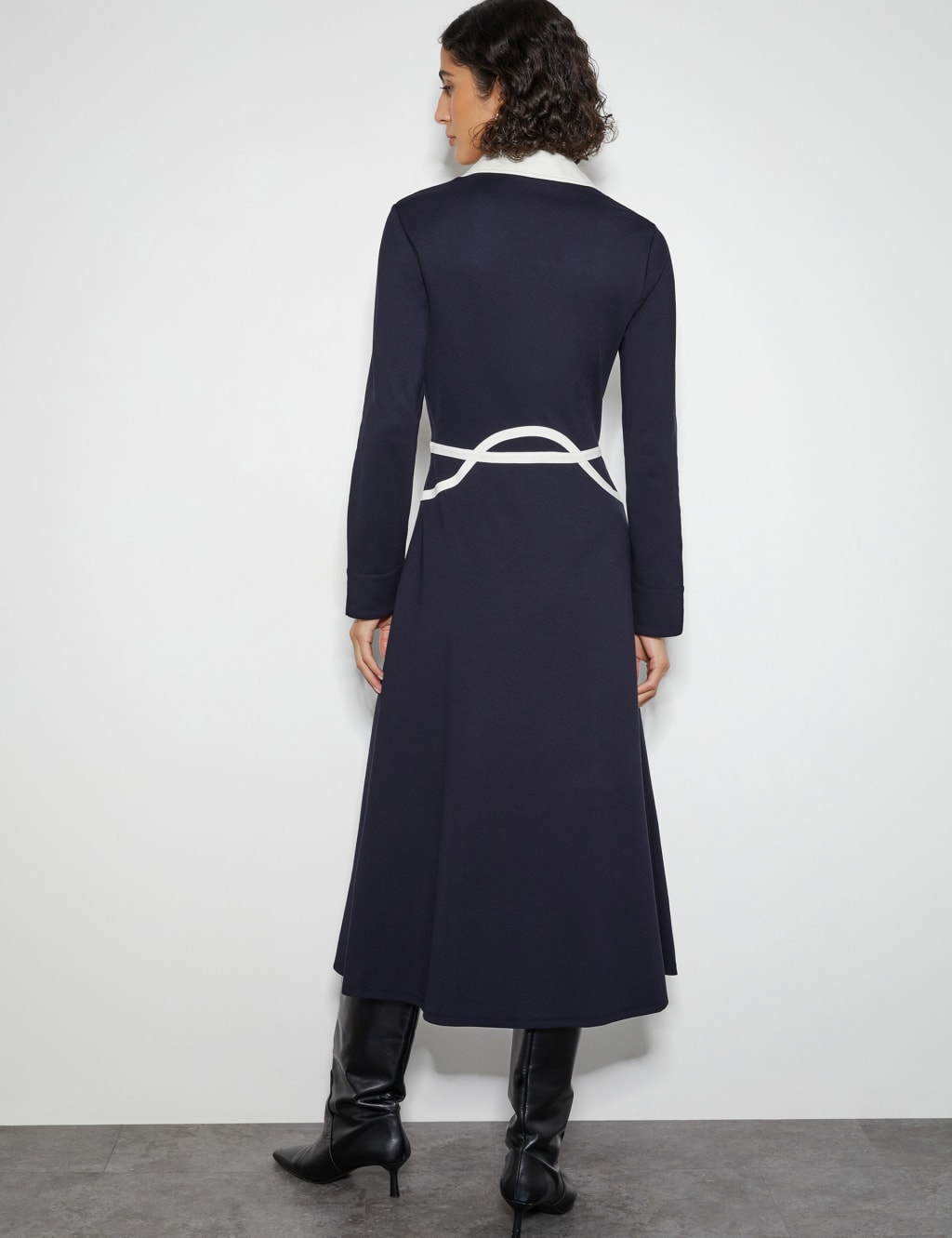 Jersey Collared Midi Shirt Dress 5 of 5