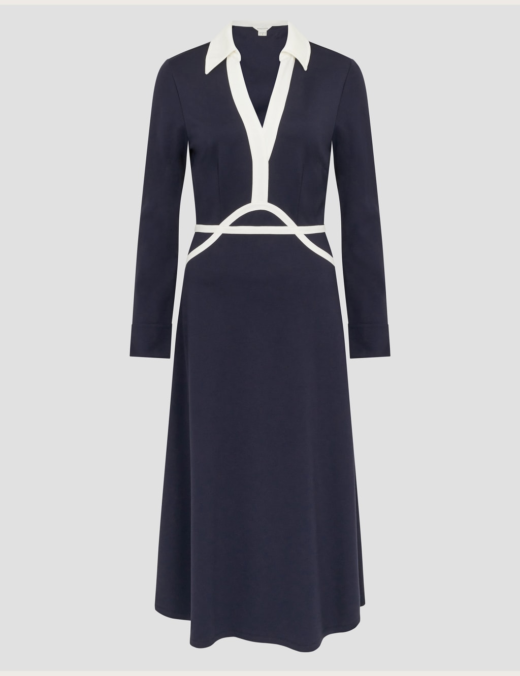 Jersey Collared Midi Shirt Dress 2 of 5