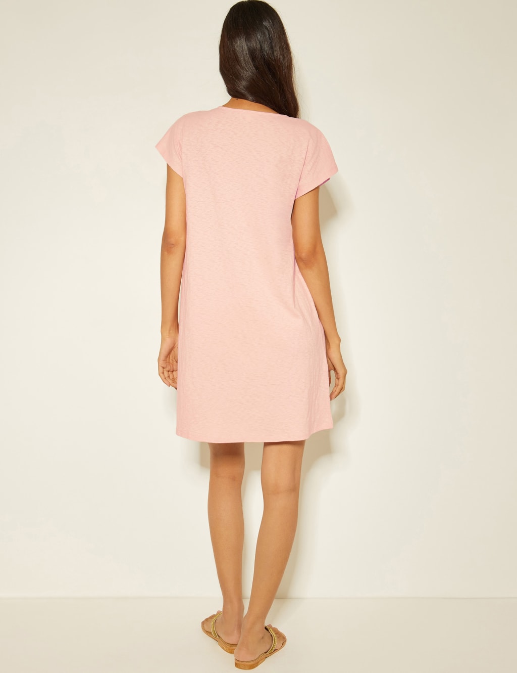 Pure Cotton V-Neck Knee Length Kaftan Dress 4 of 4