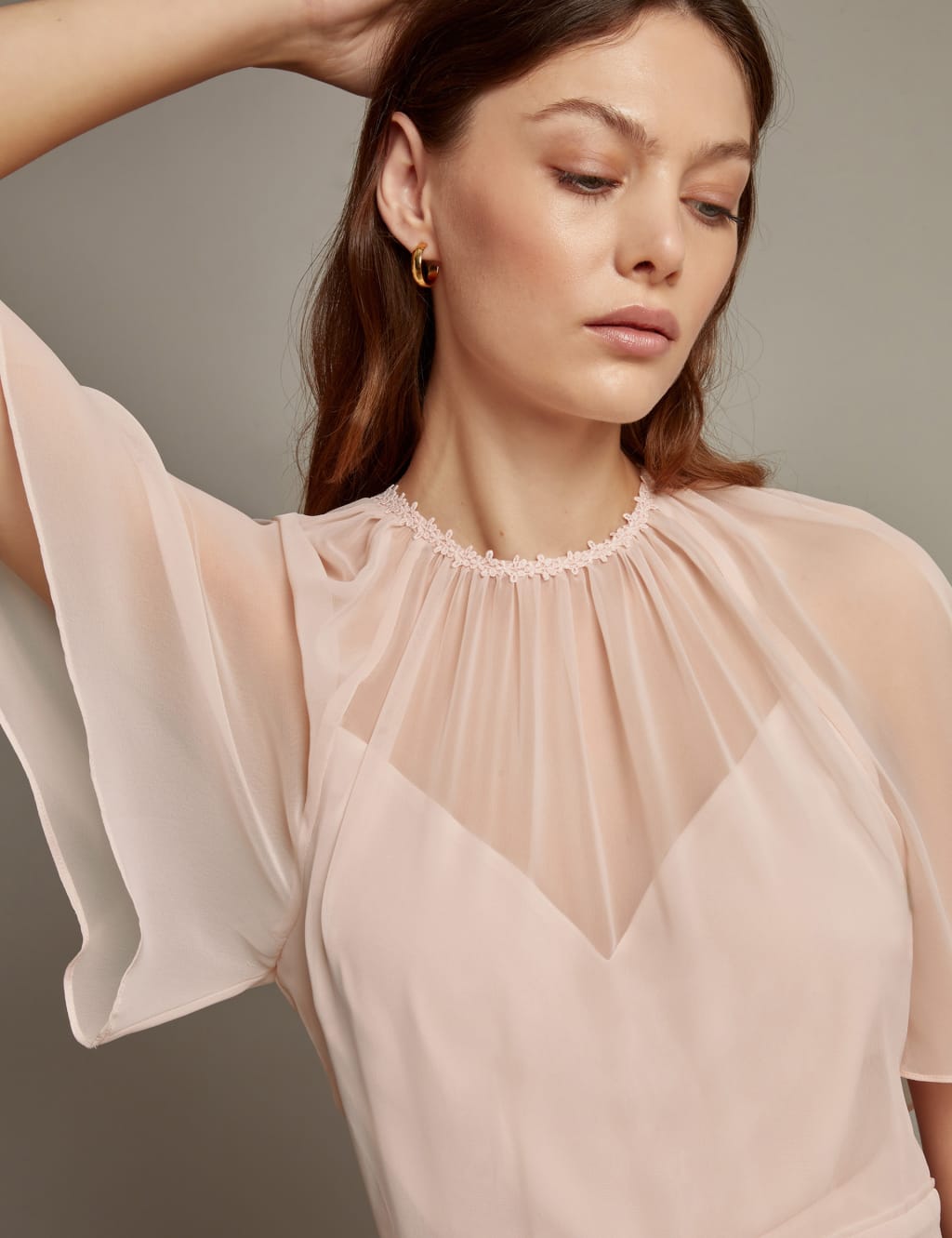 Round Neck Angel Sleeve Maxi Tea Dress 4 of 5