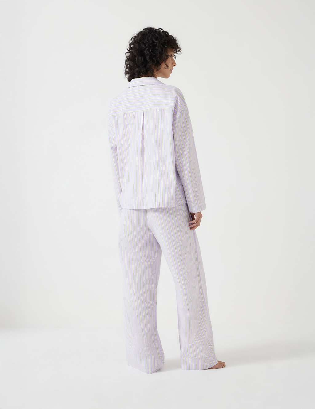Pure Cotton Striped Poplin Pyjama Set 4 of 6