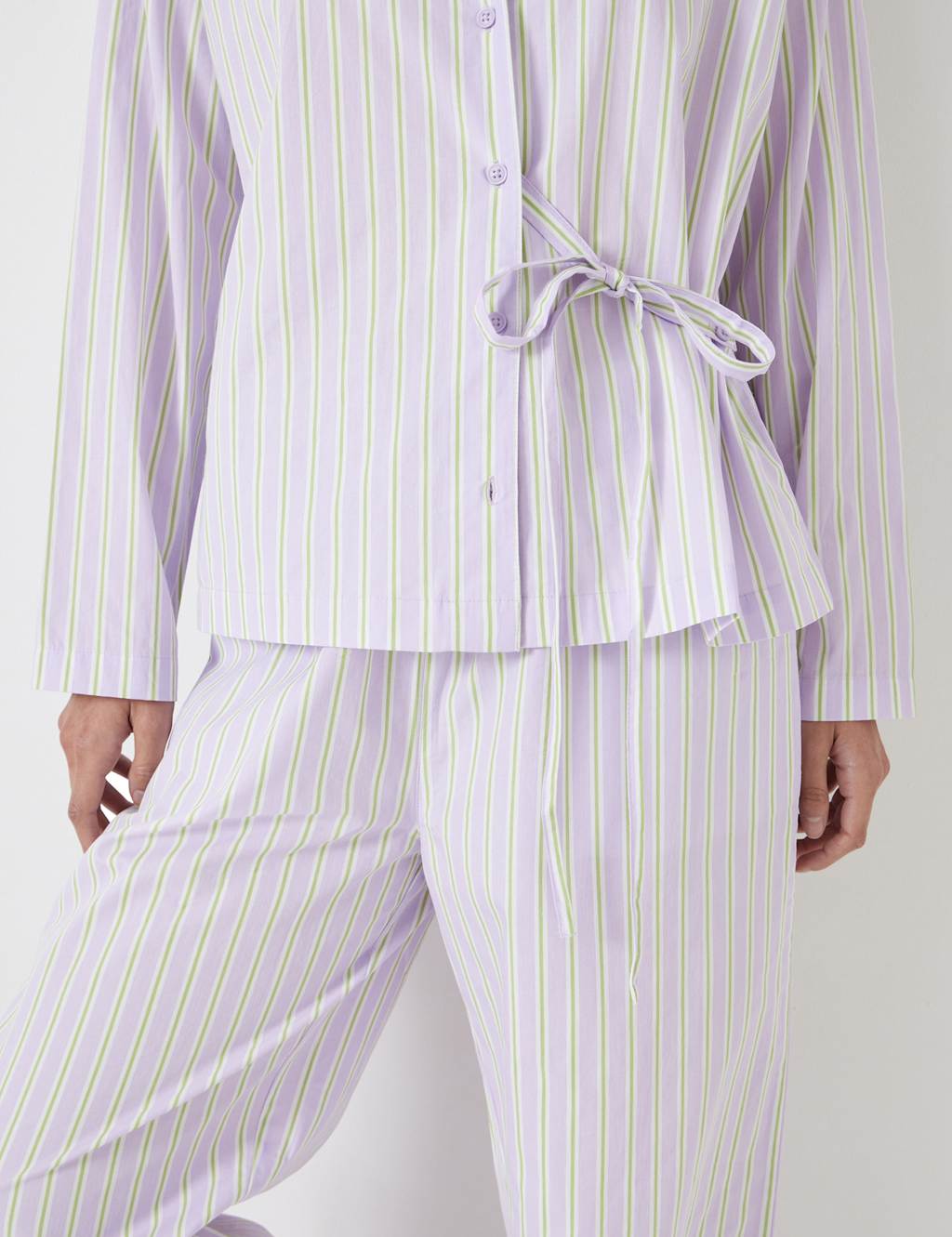 Pure Cotton Striped Poplin Pyjama Set 5 of 6