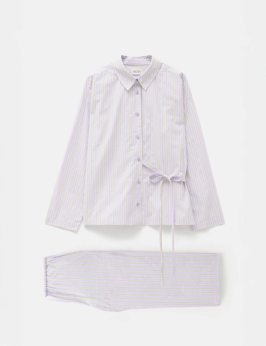 Pure Cotton Striped Poplin Pyjama Set 2 of 6