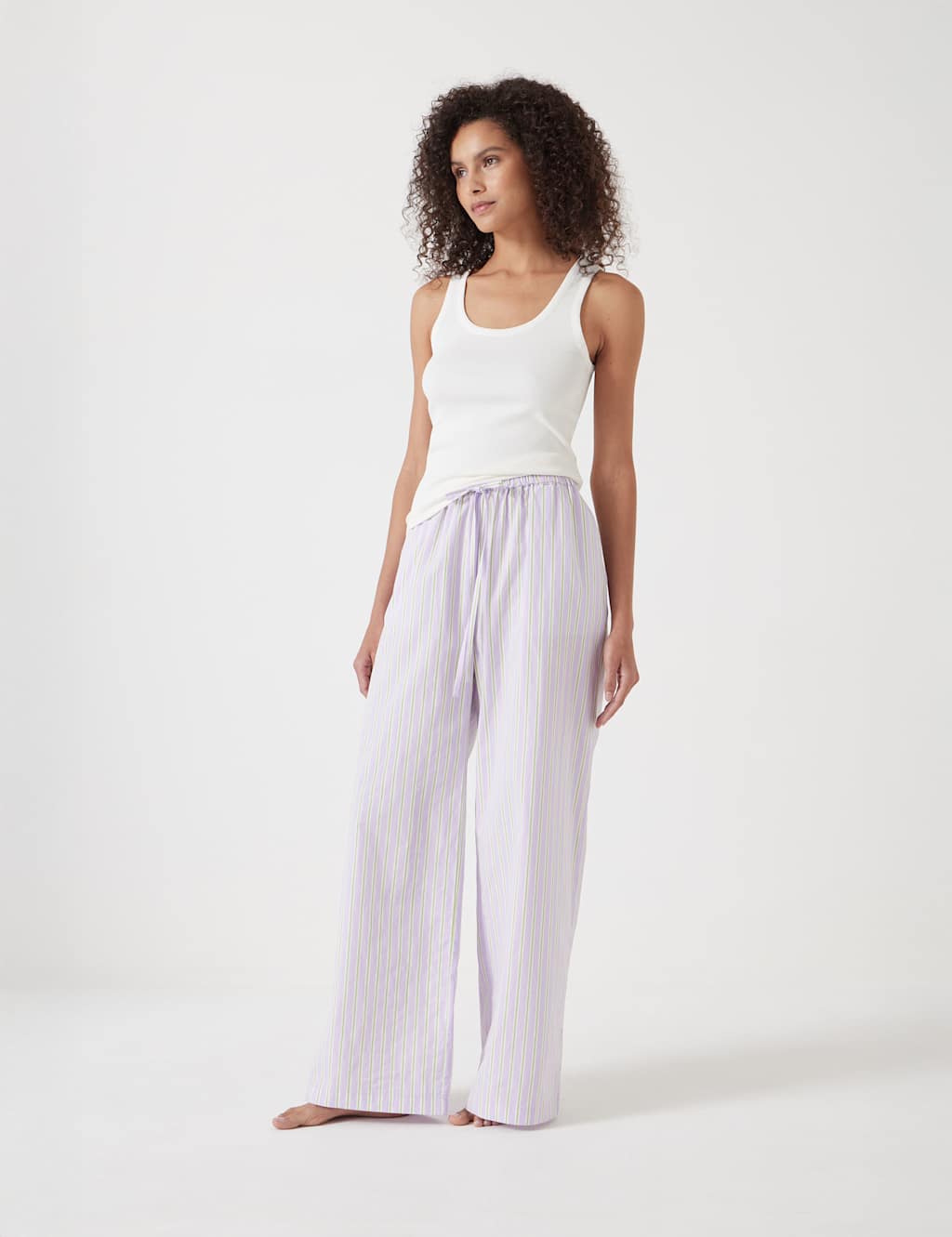 Pure Cotton Striped Poplin Pyjama Set 4 of 5