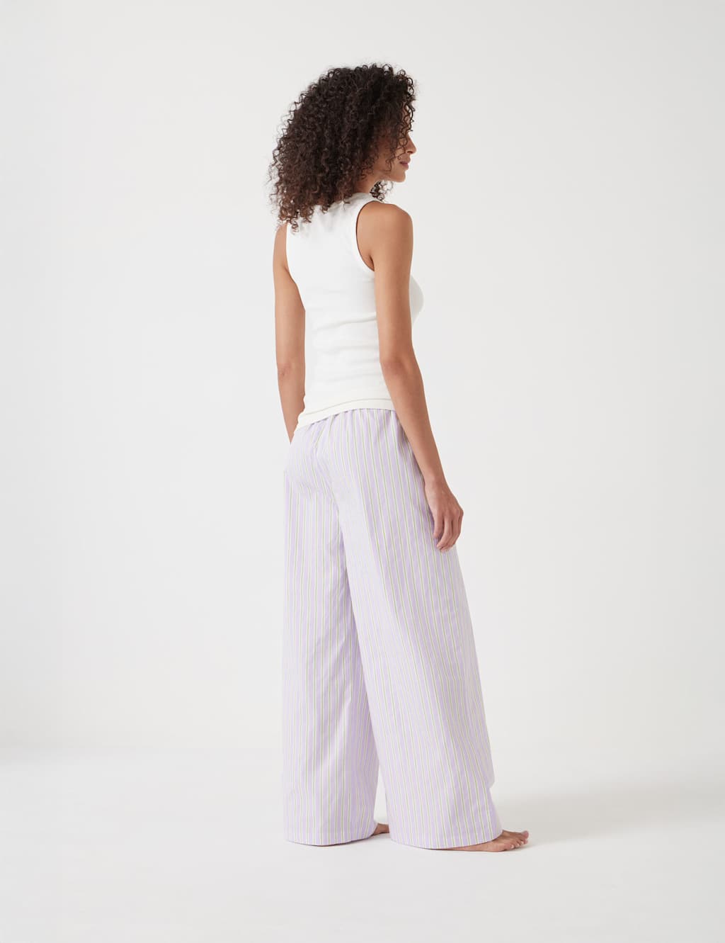 Pure Cotton Striped Poplin Pyjama Set 5 of 5