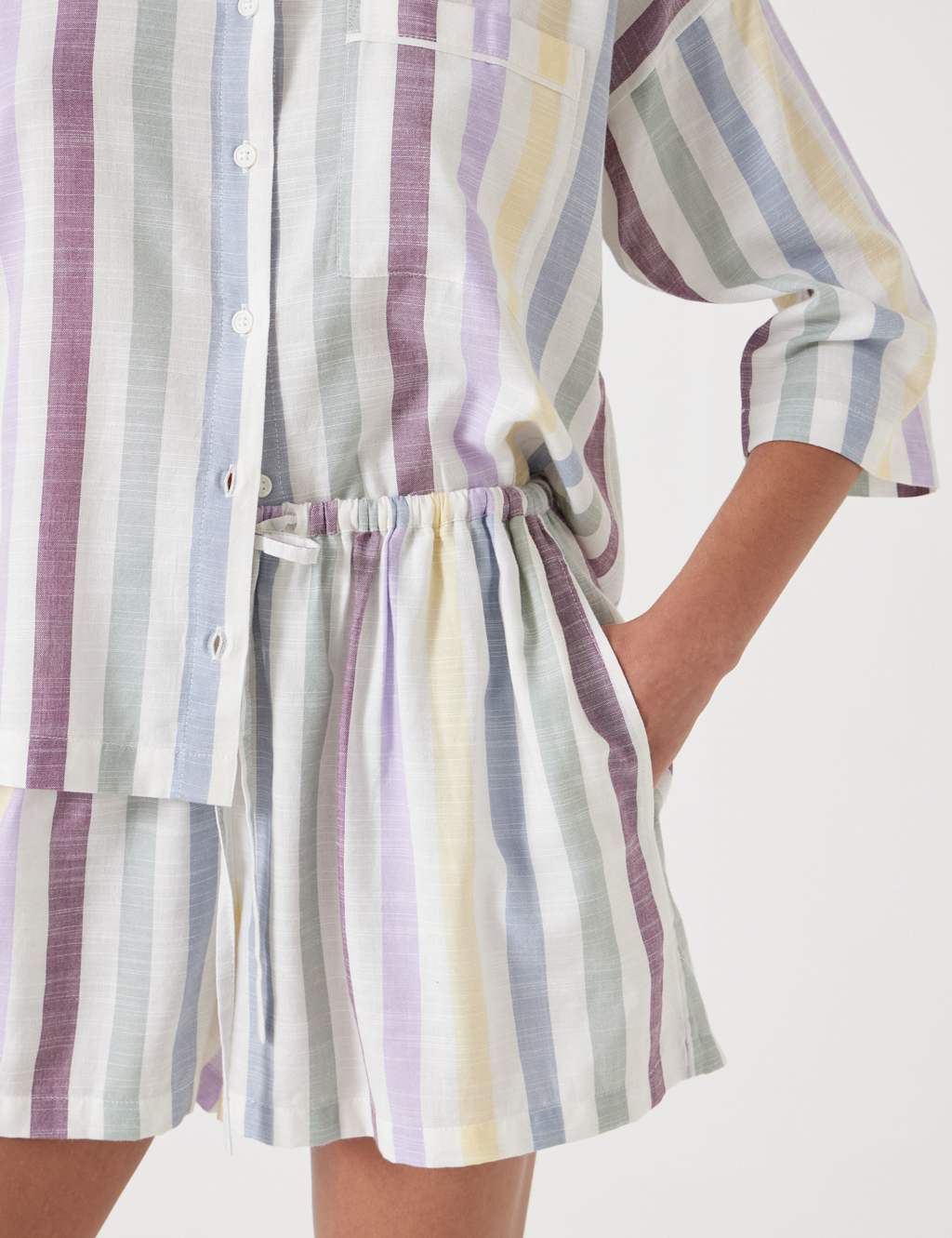 Cotton Blend Striped Shortie Set 5 of 5