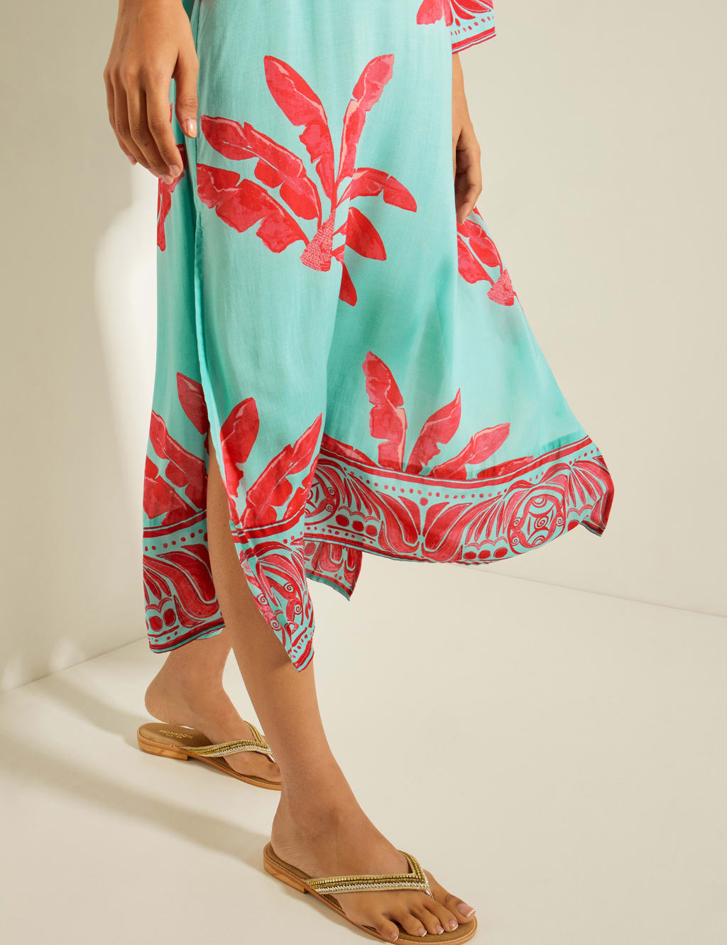 Floral V-Neck Midi Skater Dress 2 of 4