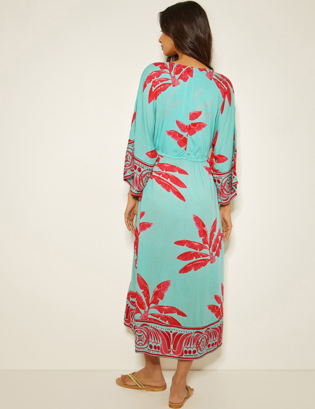 Floral V-Neck Midi Skater Dress 4 of 4