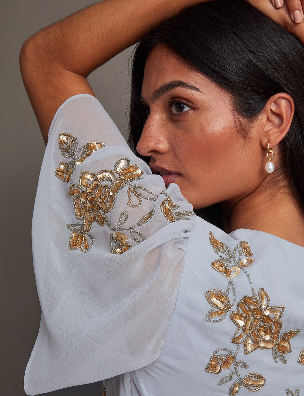 Embellished V-Neck Maxi Wrap Dress 3 of 5