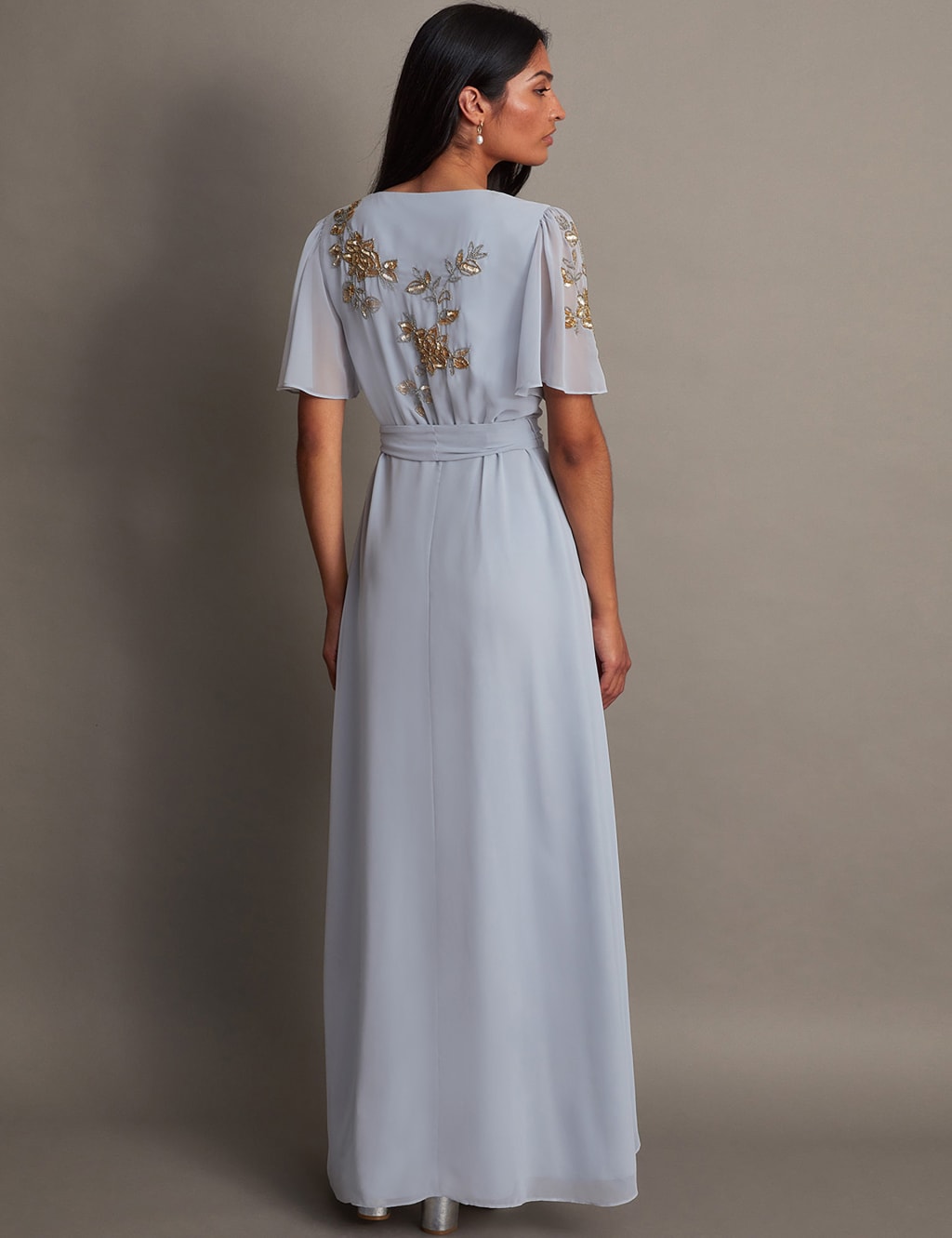 Embellished V-Neck Maxi Wrap Dress 5 of 5