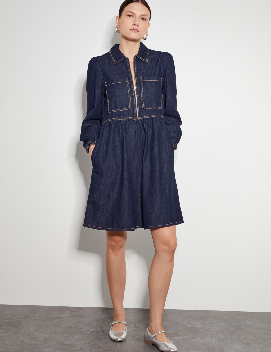 M&s denim shirt dress online
