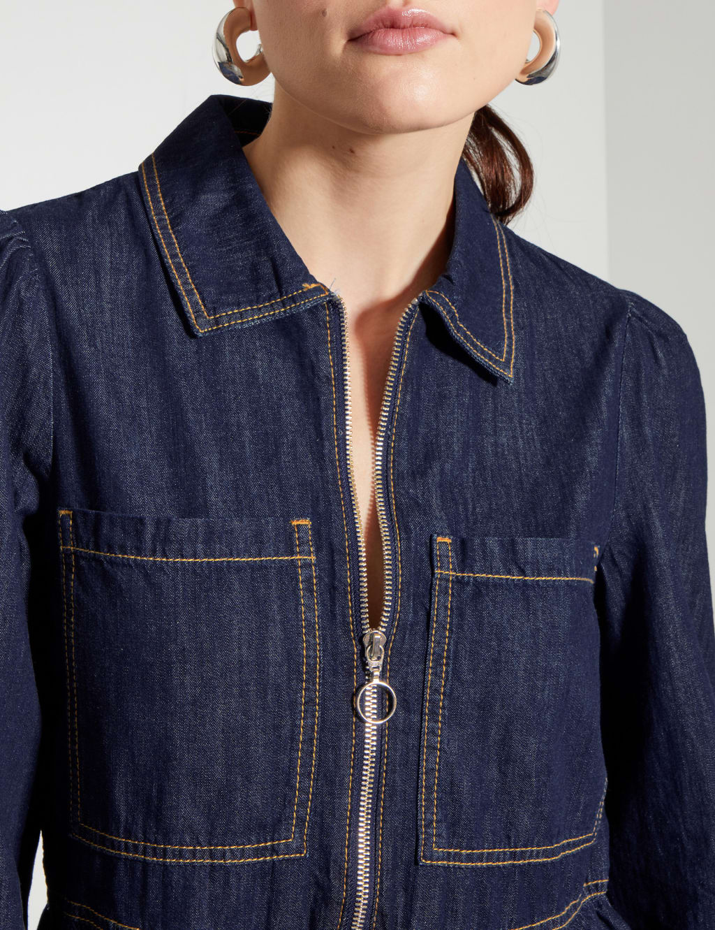 Denim Mini Shirt Dress 5 of 5