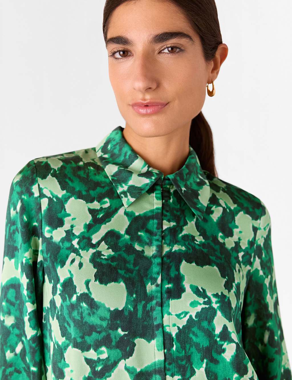 Floral Collared Mini Shirt Dress 4 of 4