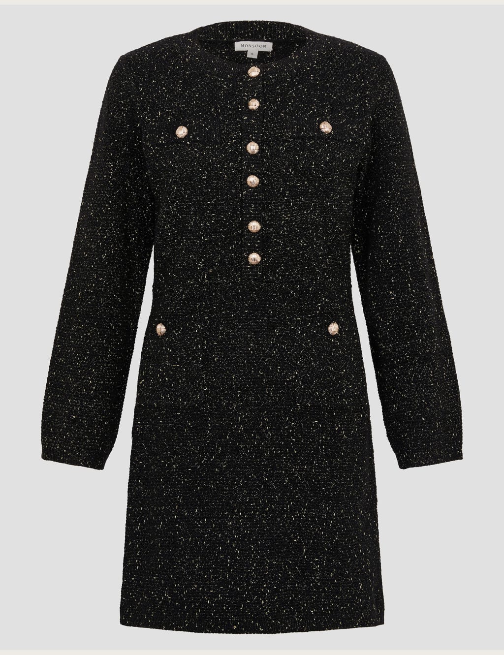 Sparkly Knitted Knee Length Shift Dress 2 of 5