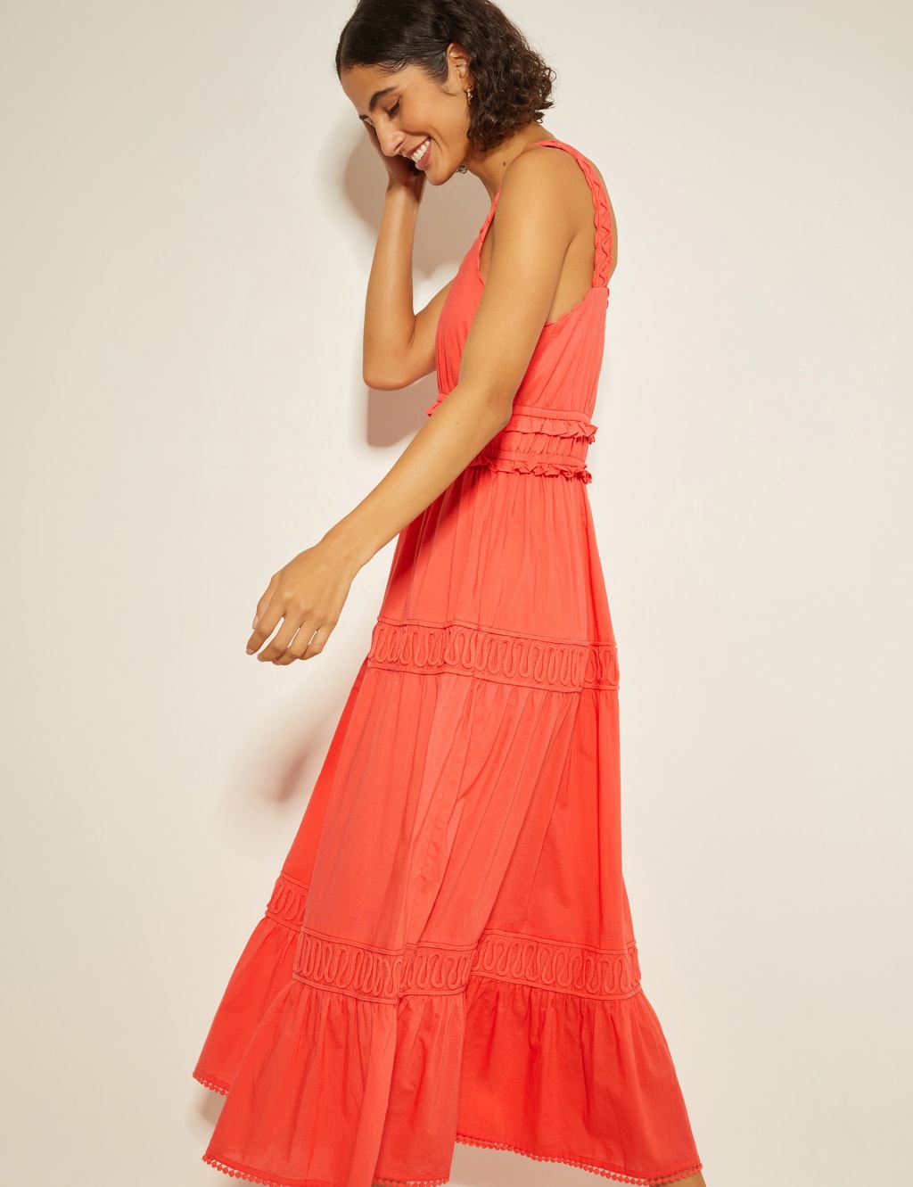 Pure Cotton V-Neck Maxi Tailored Dress 3 of 4