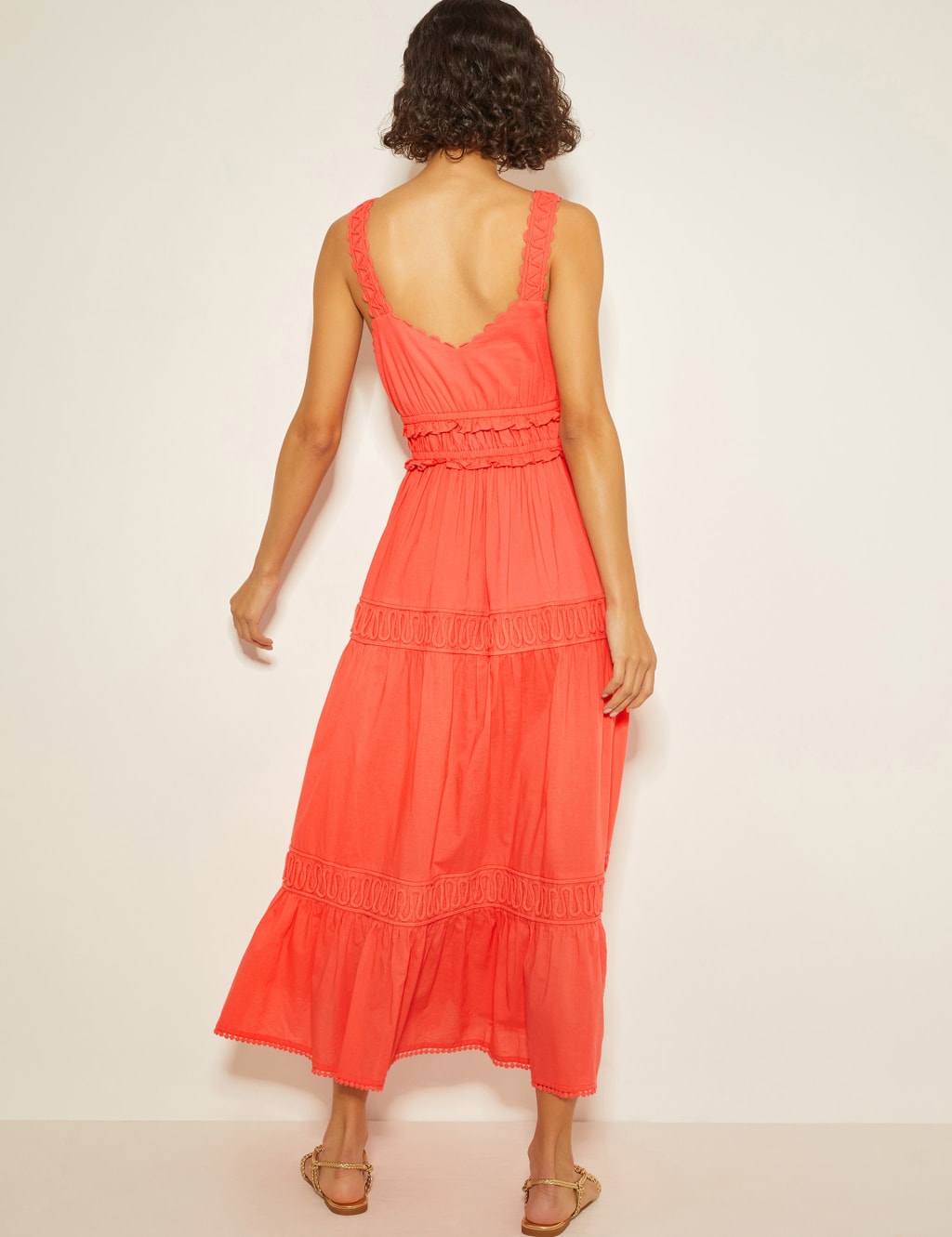 Pure Cotton V-Neck Maxi Tailored Dress 4 of 4